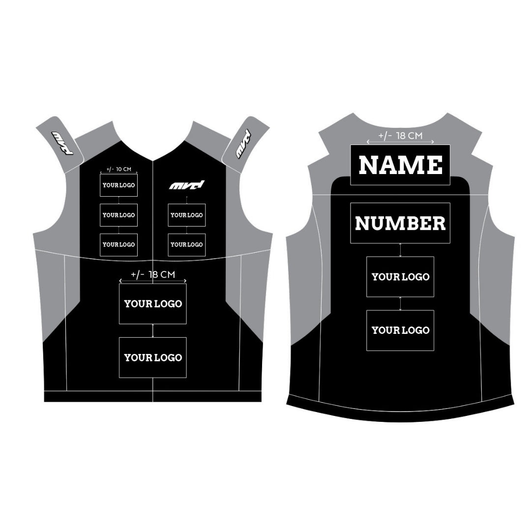 CUSTOM BODYWARMER - BLACK/GREY