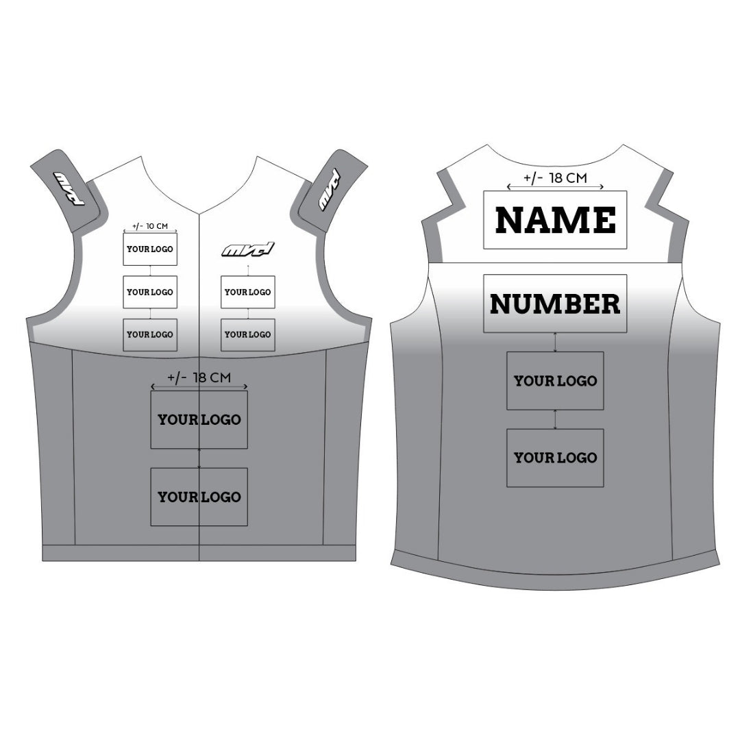 CUSTOM BODYWARMER - WHITE/GREY FADE