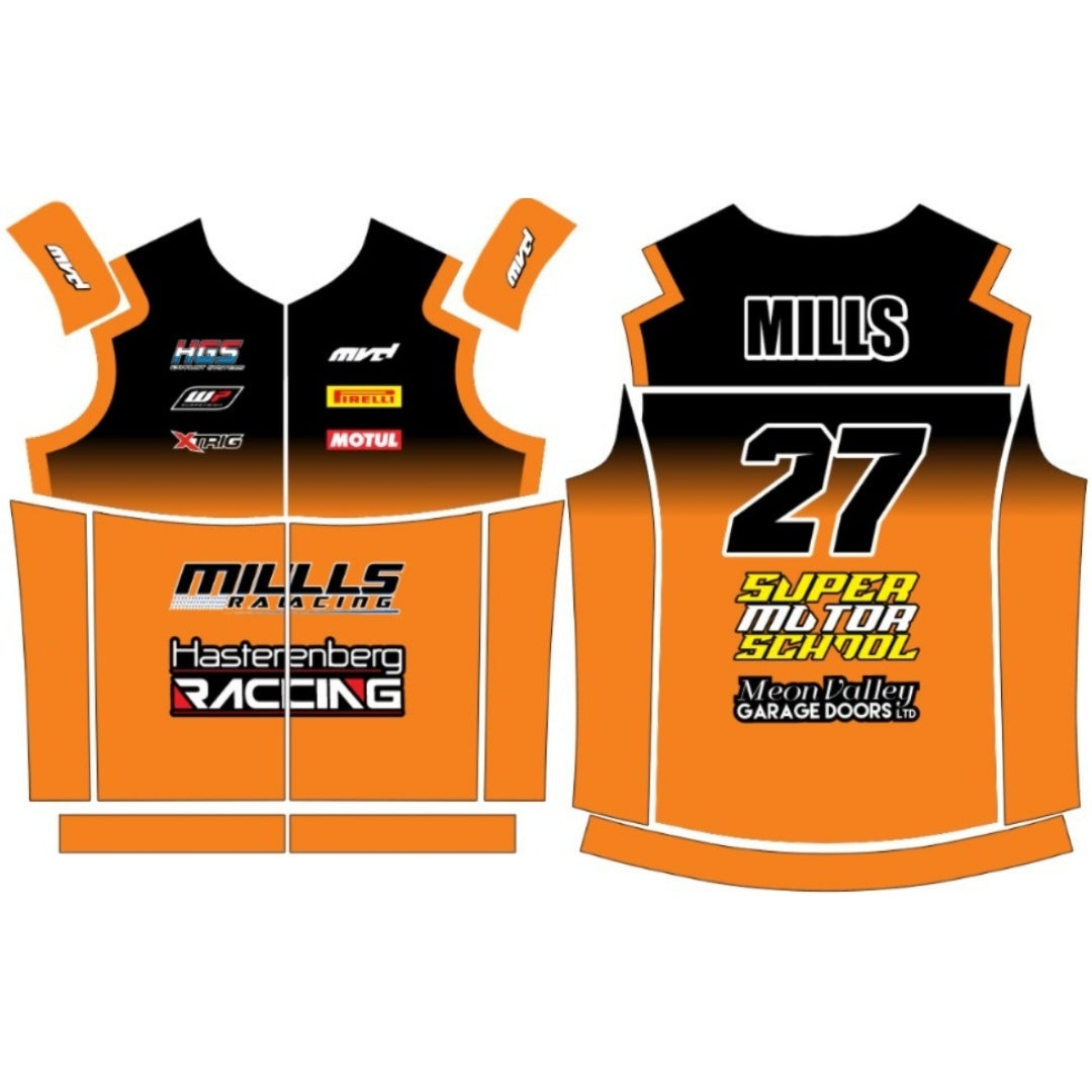 CUSTOM BODYWARMER - BLACK/ORANGE FADE