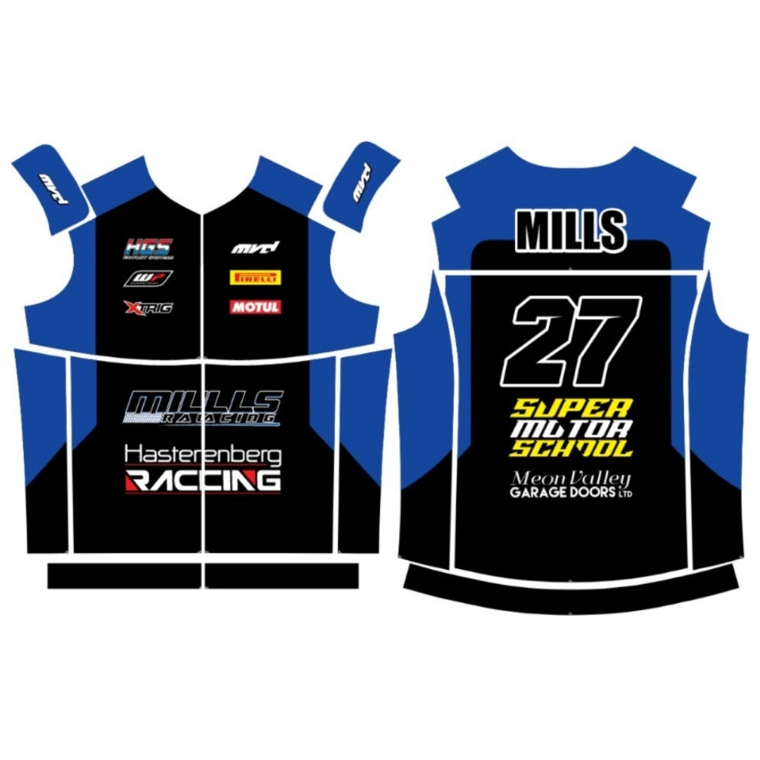 CUSTOM BODYWARMER - BLACK/BLUE