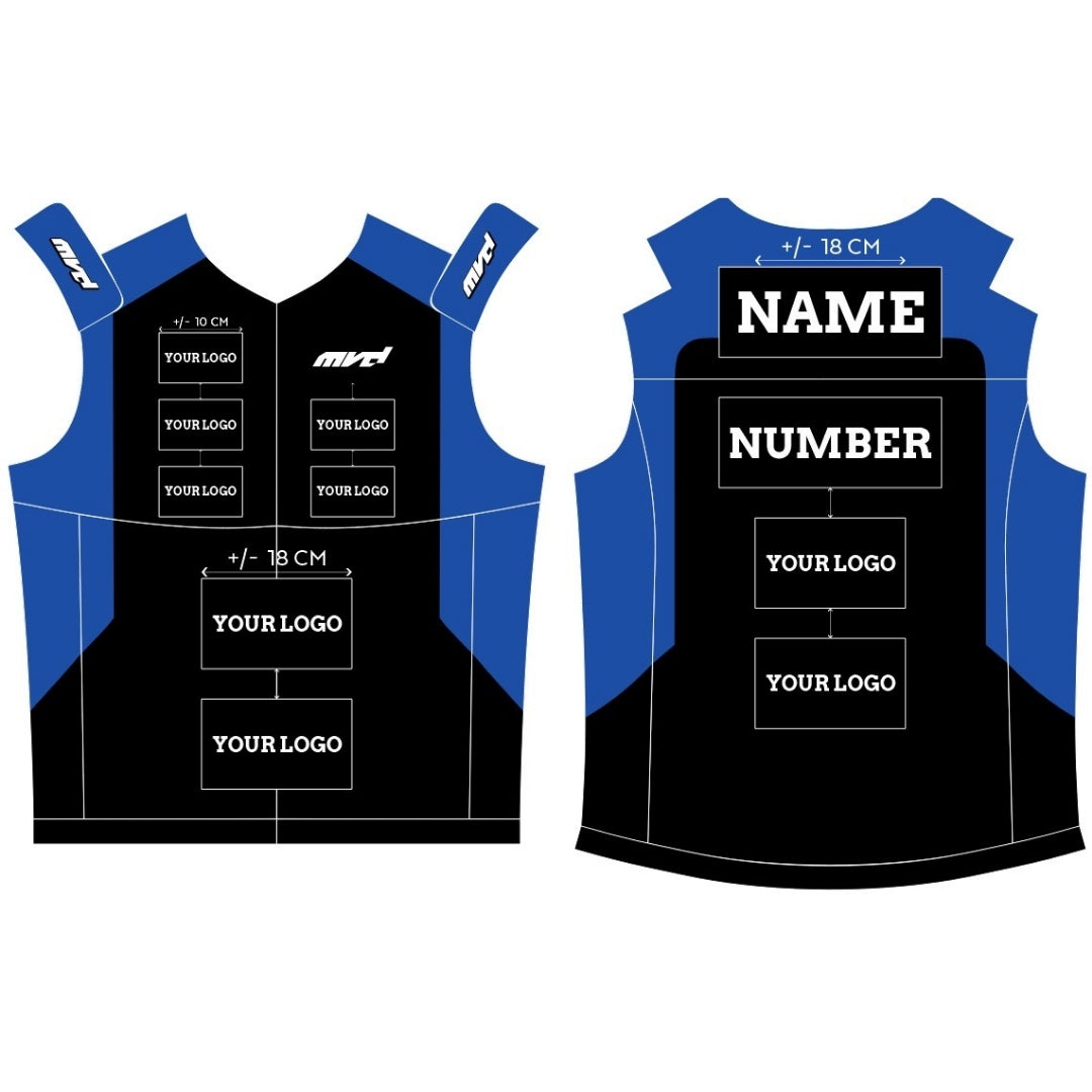 CUSTOM BODYWARMER - BLACK/BLUE