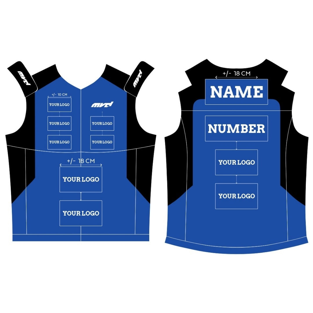 CUSTOM BODYWARMER - BLUE/BLACK
