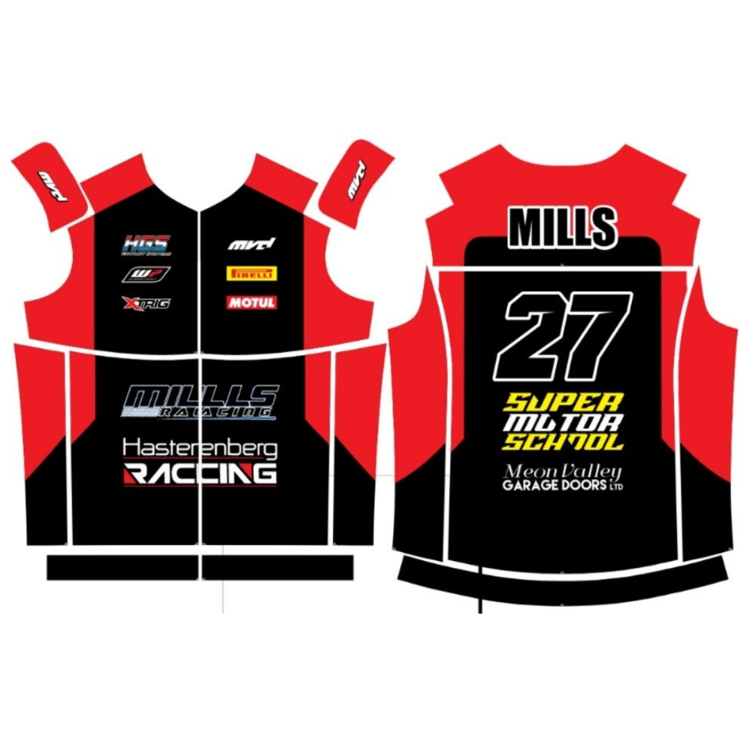 CUSTOM BODYWARMER - BLACK/RED