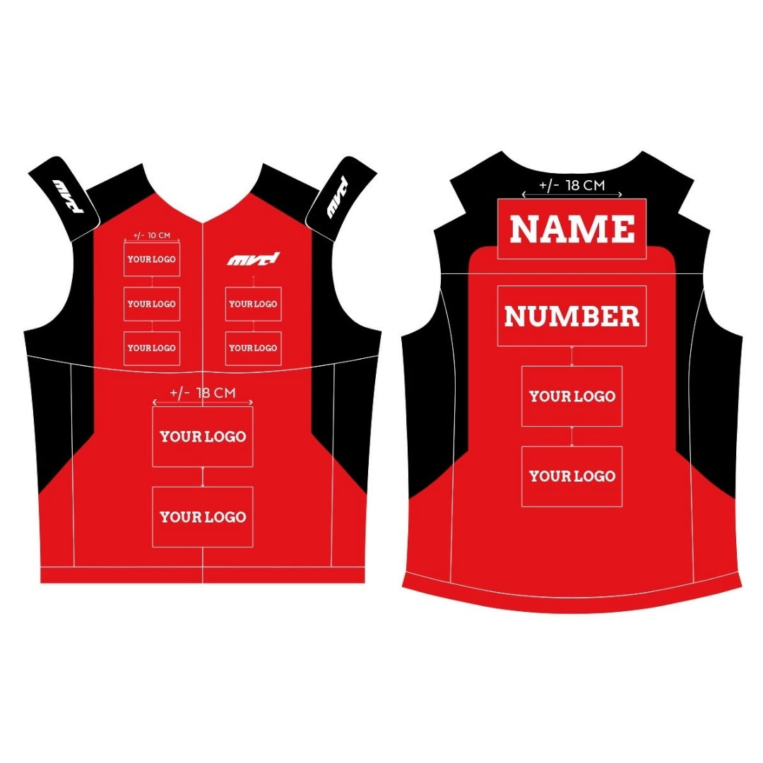 CUSTOM BODYWARMER - RED/BLACK