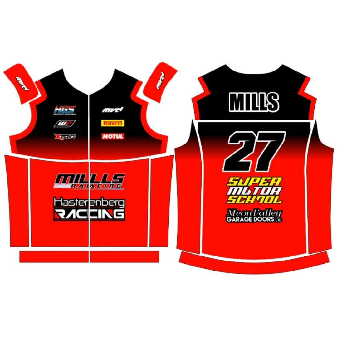 CUSTOM BODYWARMER - BLACK/RED FADE