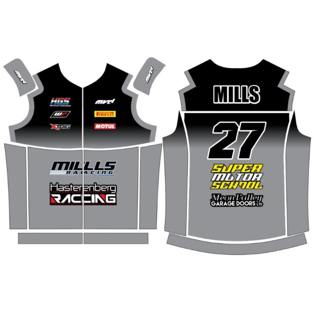 CUSTOM BODYWARMER - BLACK/GREY FADE