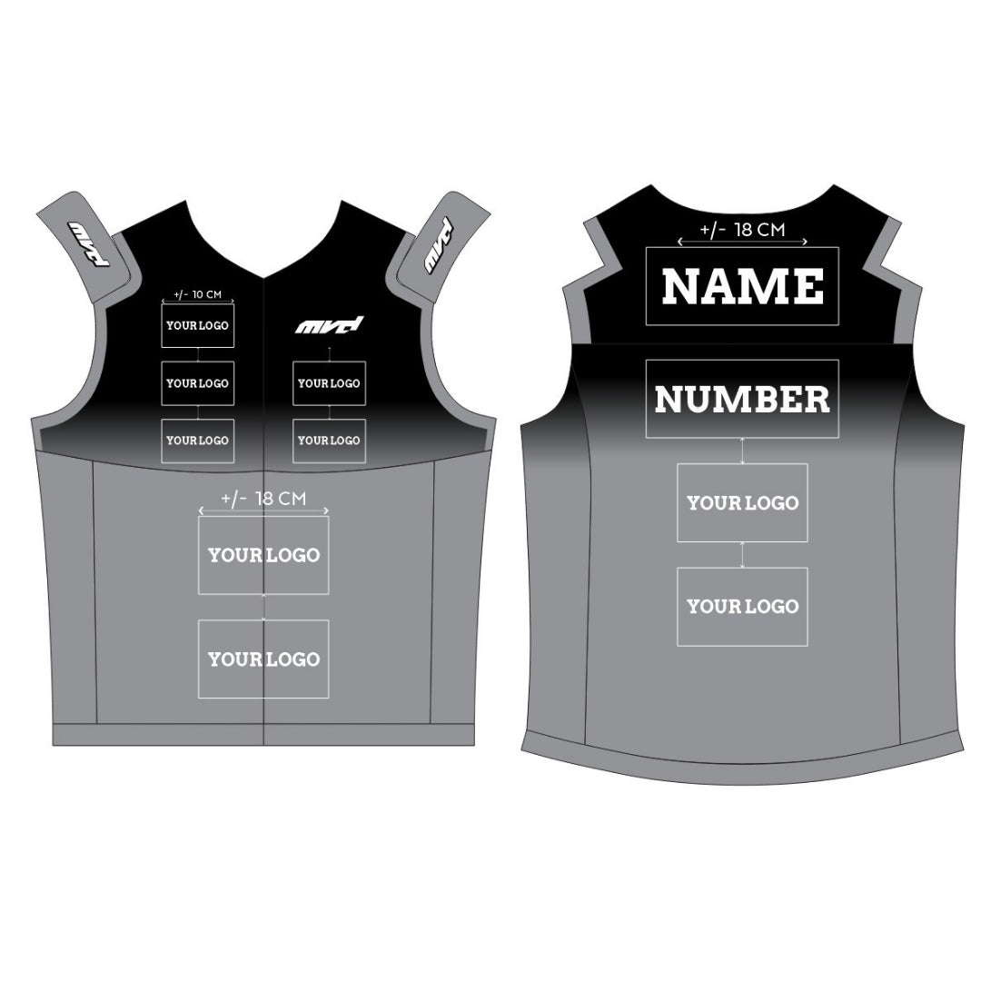 CUSTOM BODYWARMER - BLACK/GREY FADE