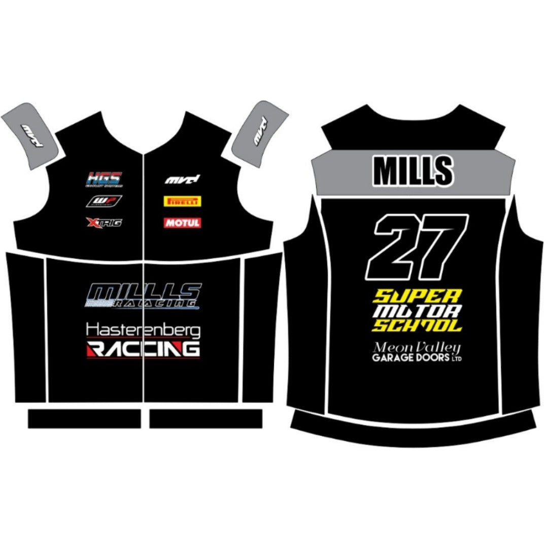 CUSTOM BODYWARMER - BLACK/GREY V2