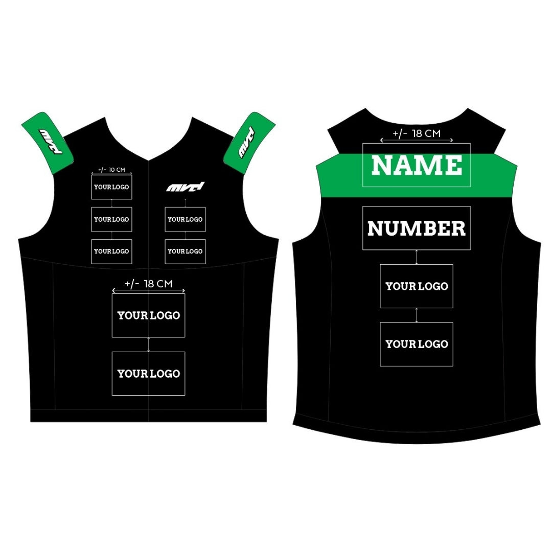 CUSTOM BODYWARMER - BLACK/GREEN V2