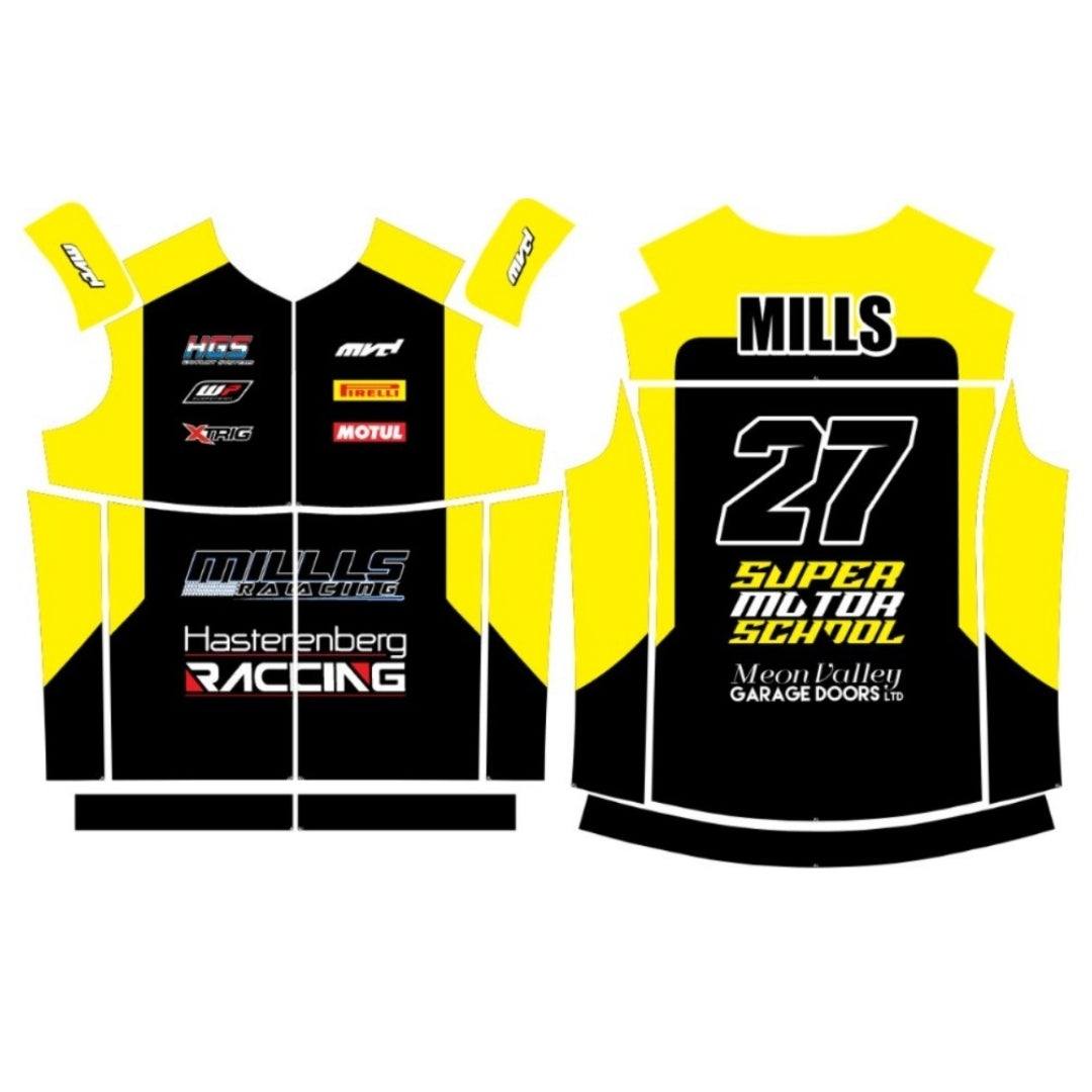 CUSTOM BODYWARMER - BLACK/YELLOW