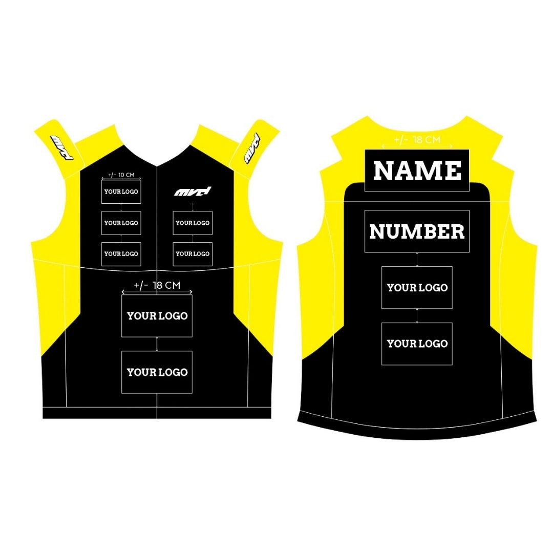 CUSTOM BODYWARMER - BLACK/YELLOW