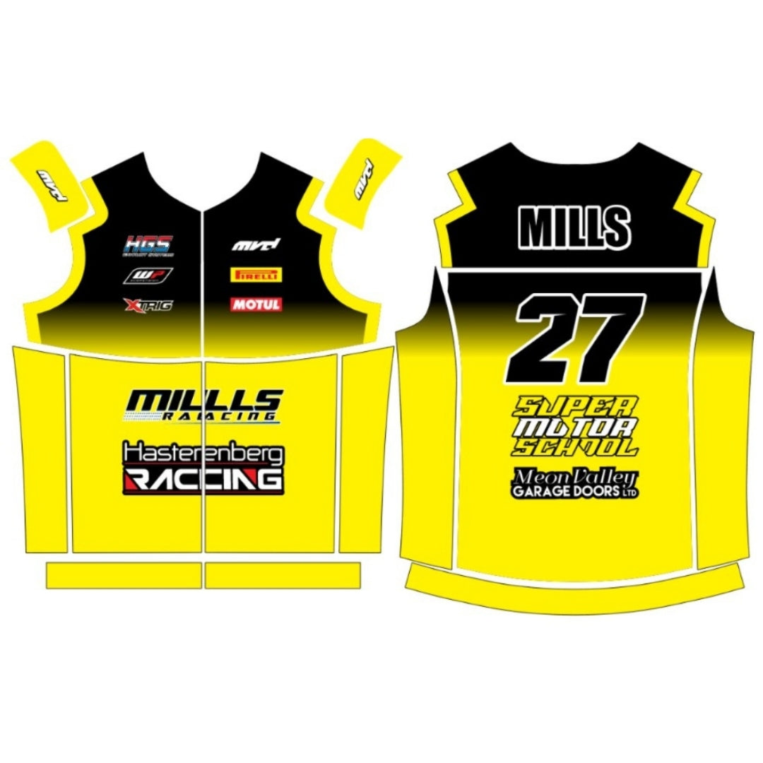 CUSTOM BODYWARMER - BLACK/YELLOW FADE