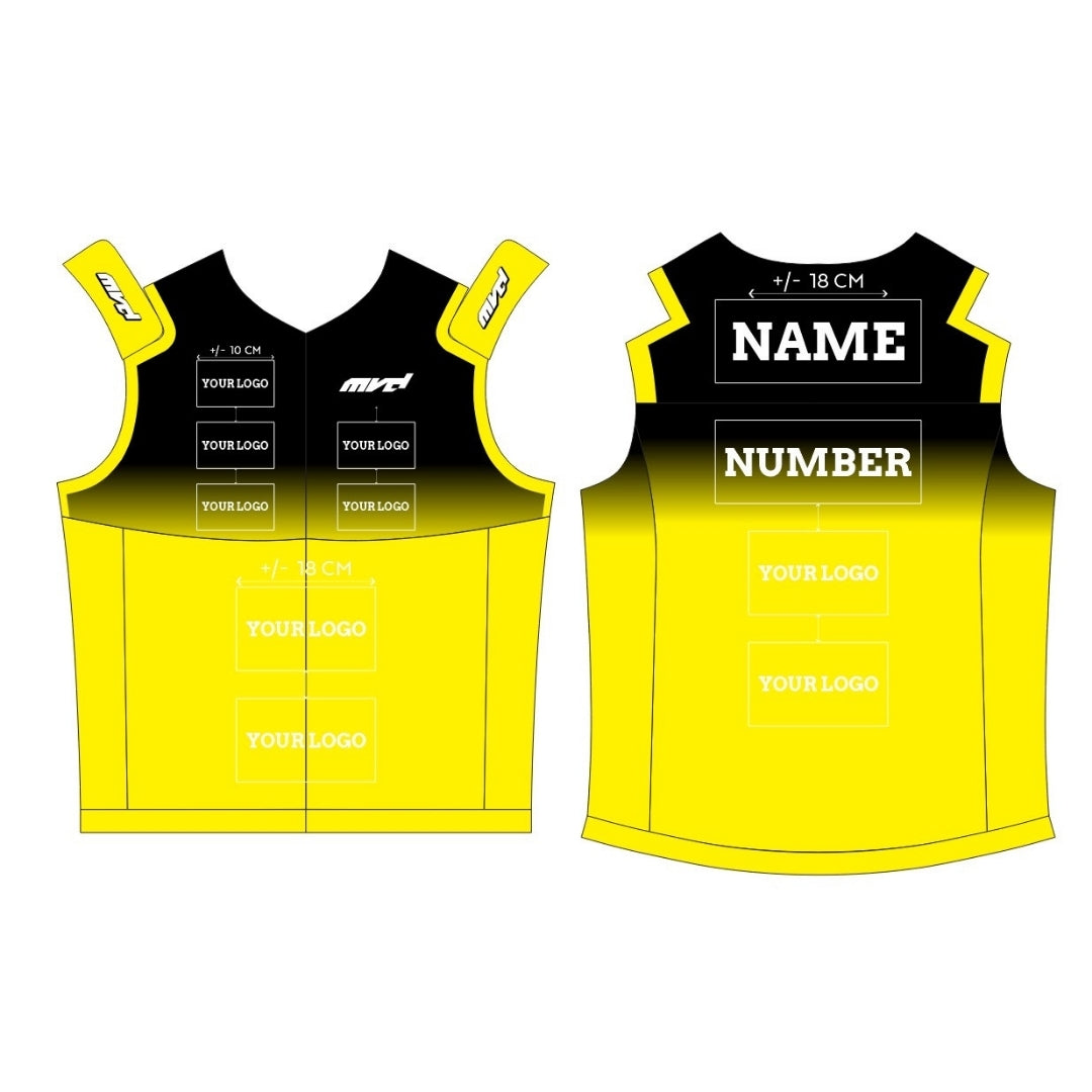 CUSTOM BODYWARMER - BLACK/YELLOW FADE