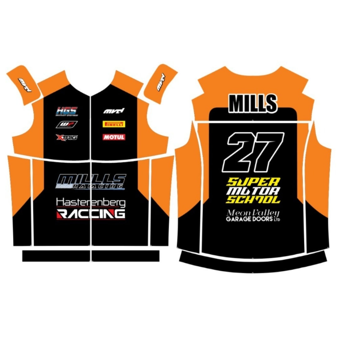 CUSTOM BODYWARMER - BLACK/ORANGE