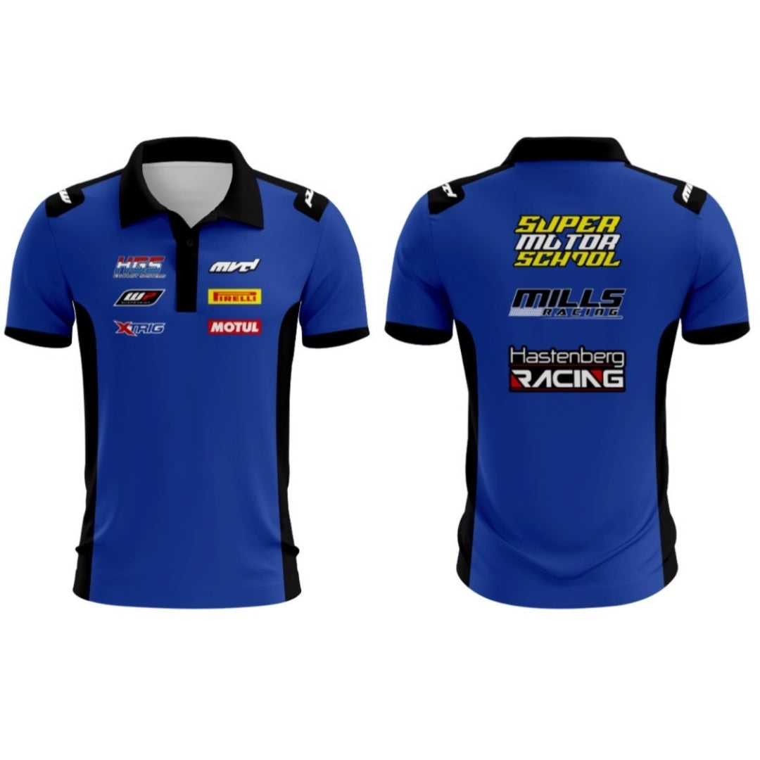 CUSTOM POLO - BLUE/BLACK