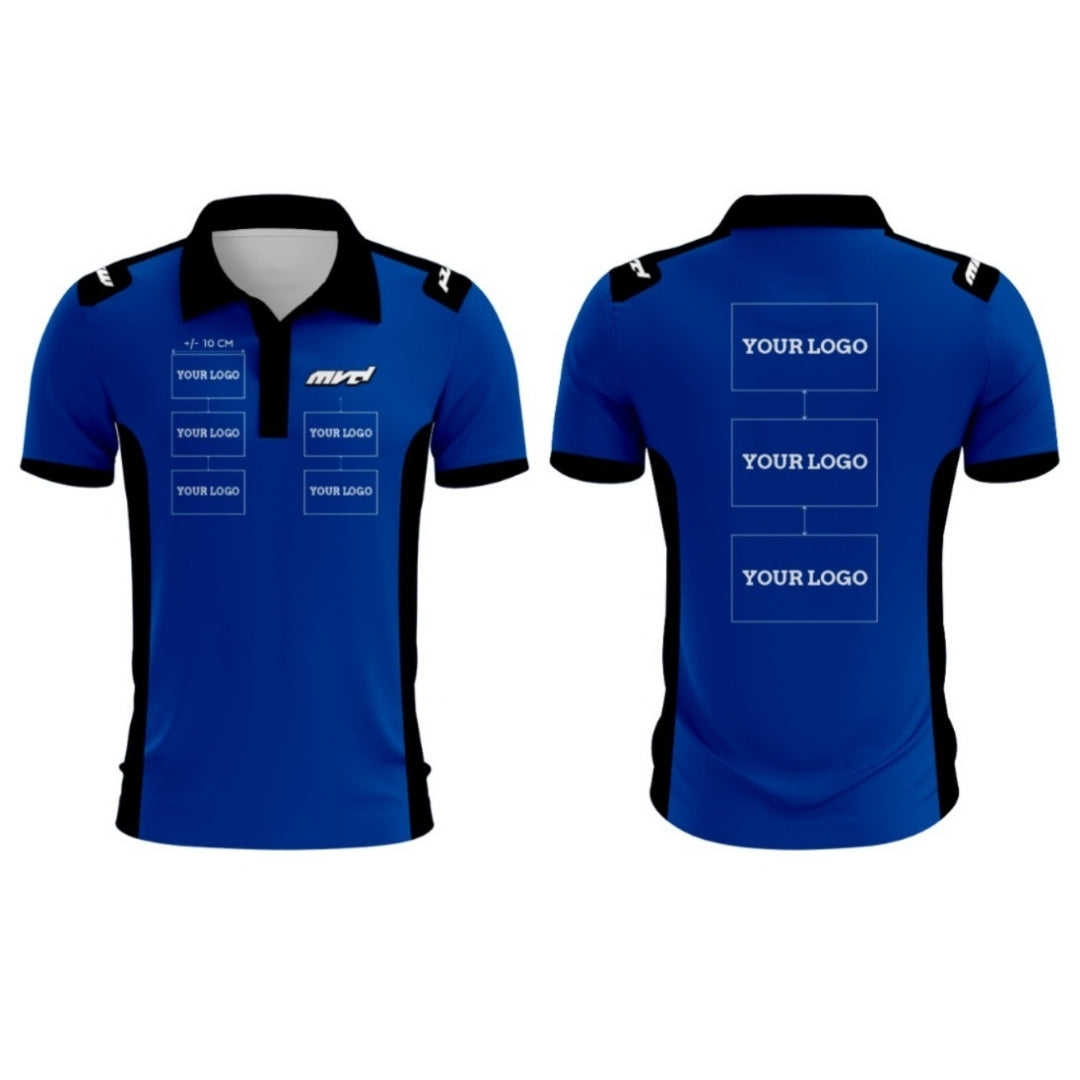 CUSTOM POLO - BLUE/BLACK