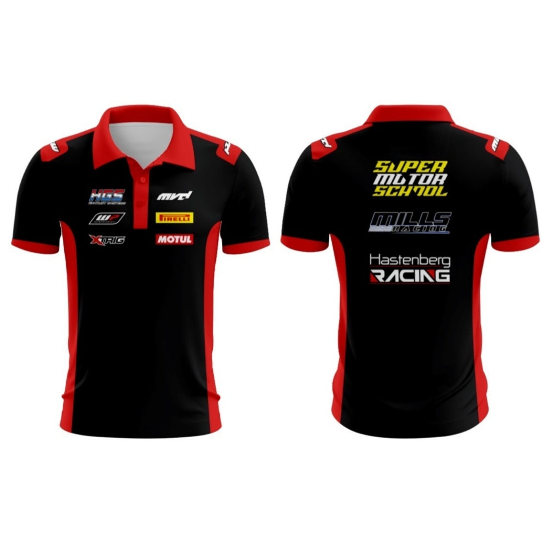 CUSTOM POLO - BLACK/RED