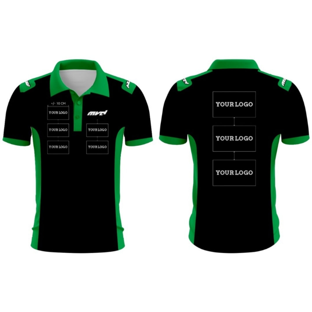 CUSTOM POLO - BLACK/GREEN