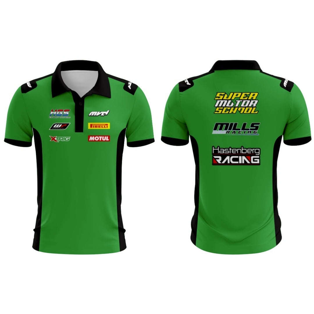 CUSTOM POLO - GREEN/BLACK