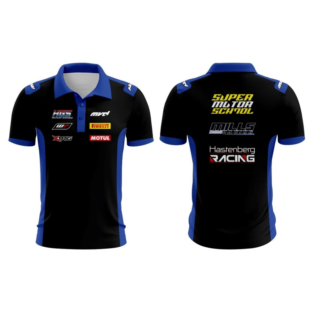 CUSTOM POLO - BLACK/BLUE