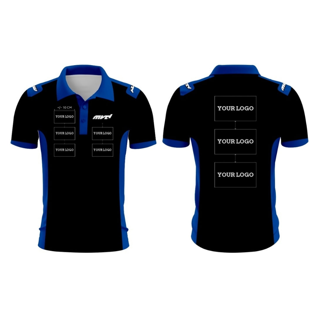 CUSTOM POLO - BLACK/BLUE