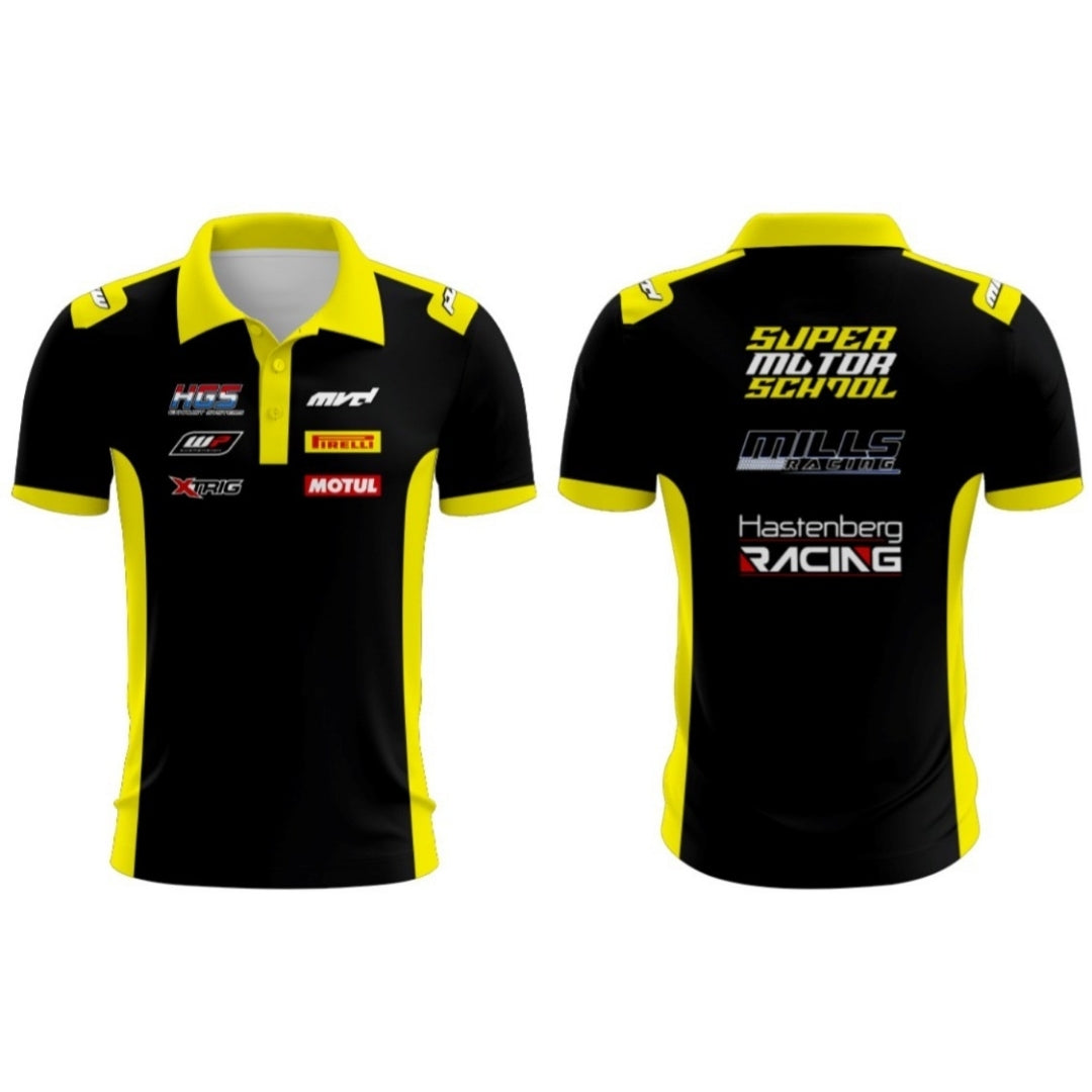 CUSTOM POLO - BLACK/YELLOW