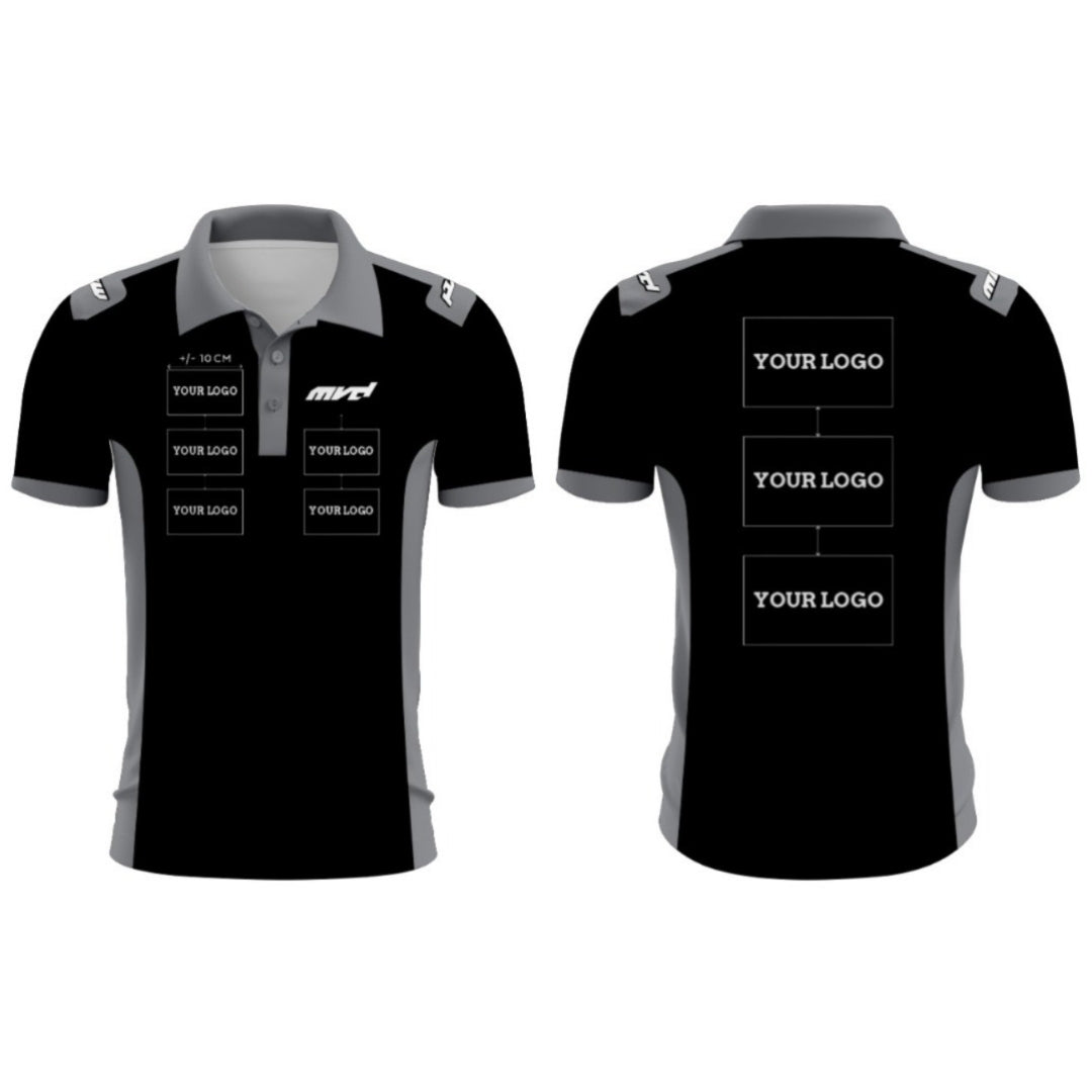 CUSTOM POLO - BLACK/GREY