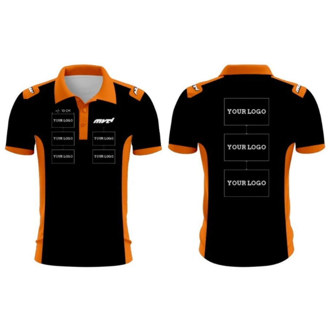 CUSTOM POLO - BLACK/ORANGE
