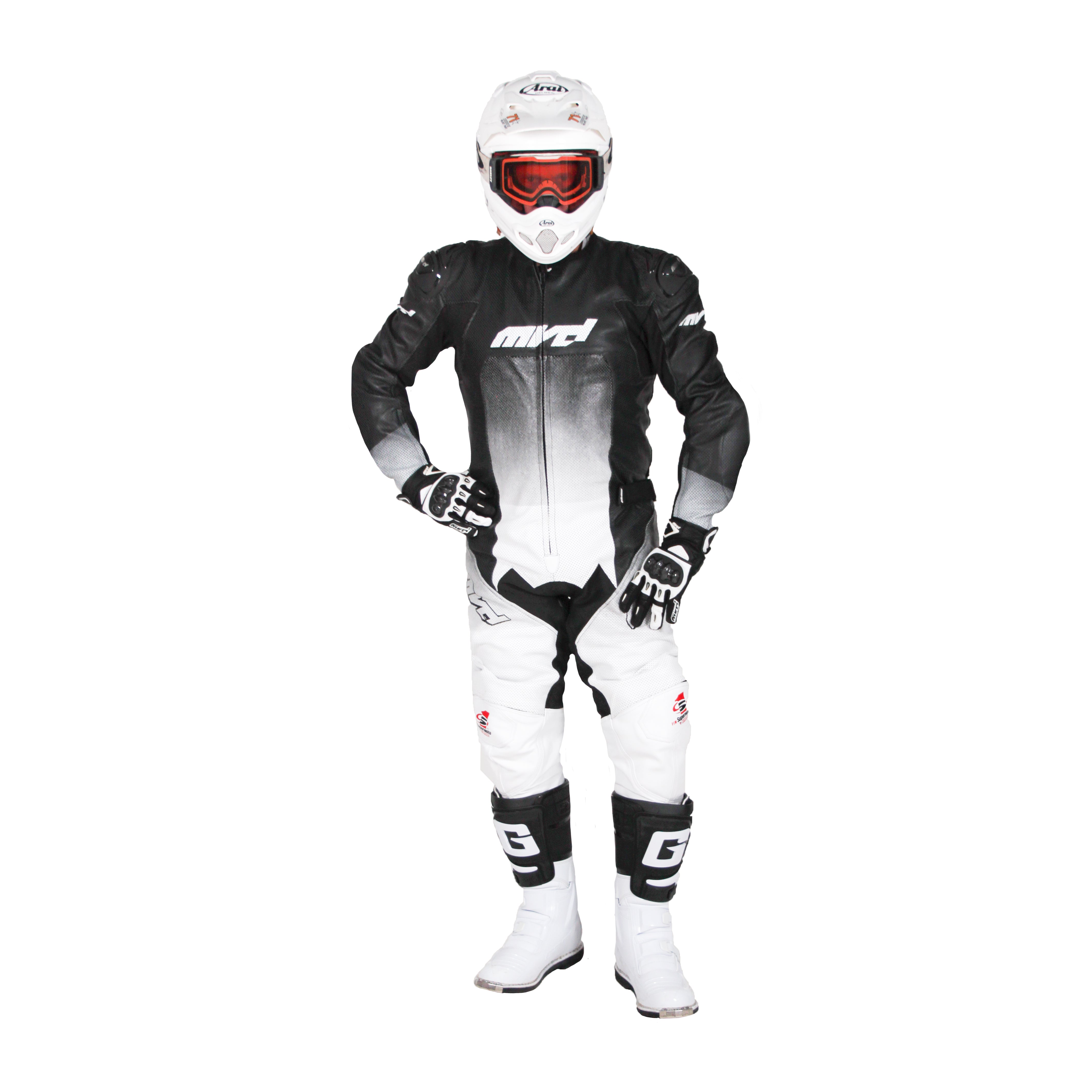 S2 EXCELERATOR SUPERMOTO ONE PIECE SUIT - BLACK/WHITE