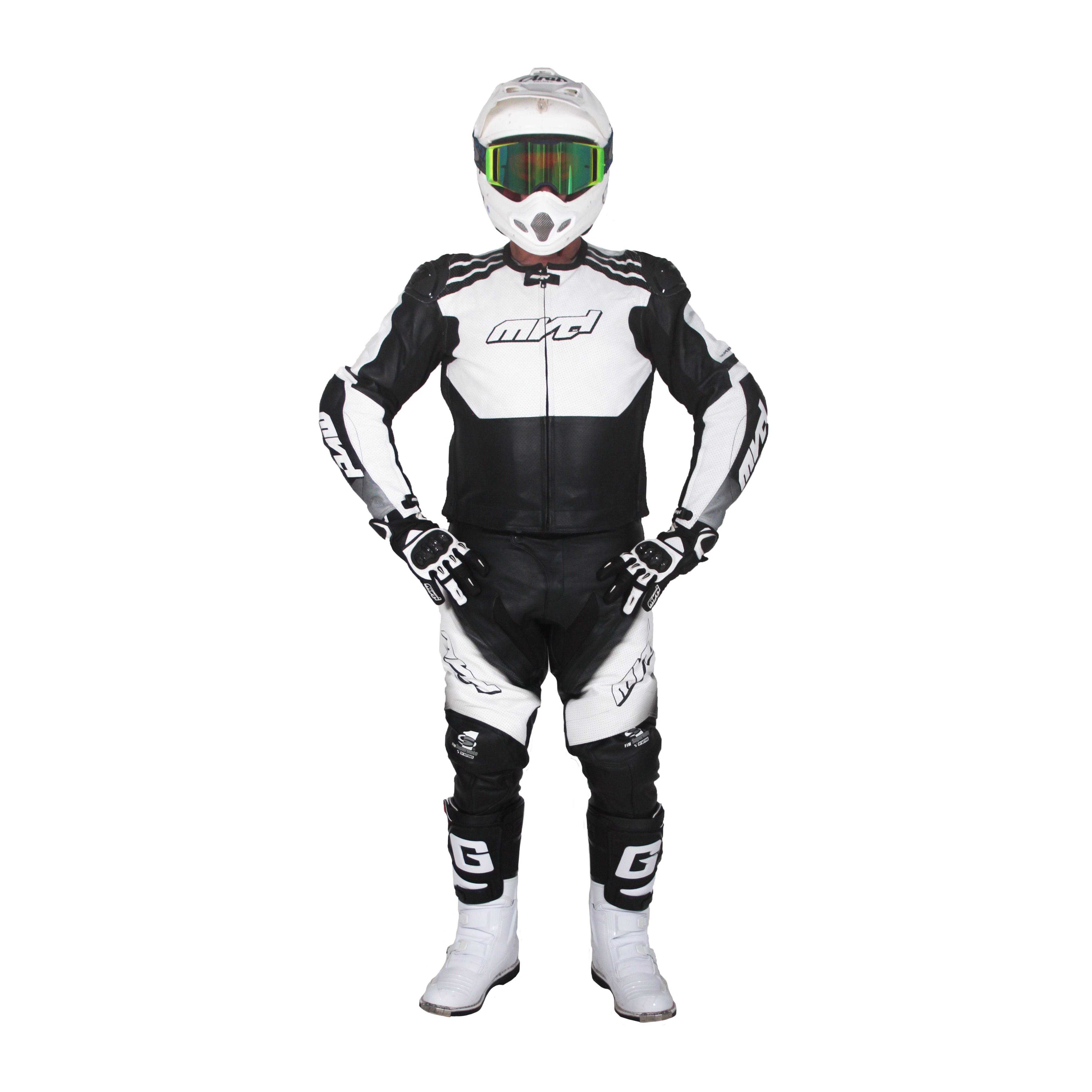 S2 EXCELERATOR SUPERMOTO JACKET - BLACK/WHITE