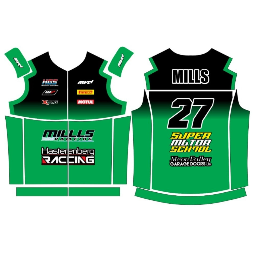 CUSTOM BODYWARMER - BLACK/GREEN FADE