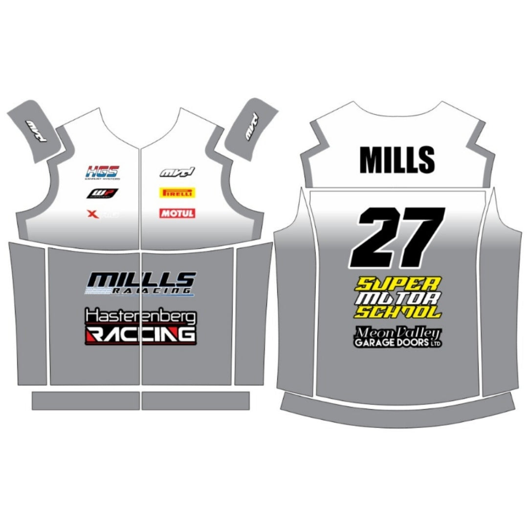 CUSTOM BODYWARMER - WHITE/GREY FADE