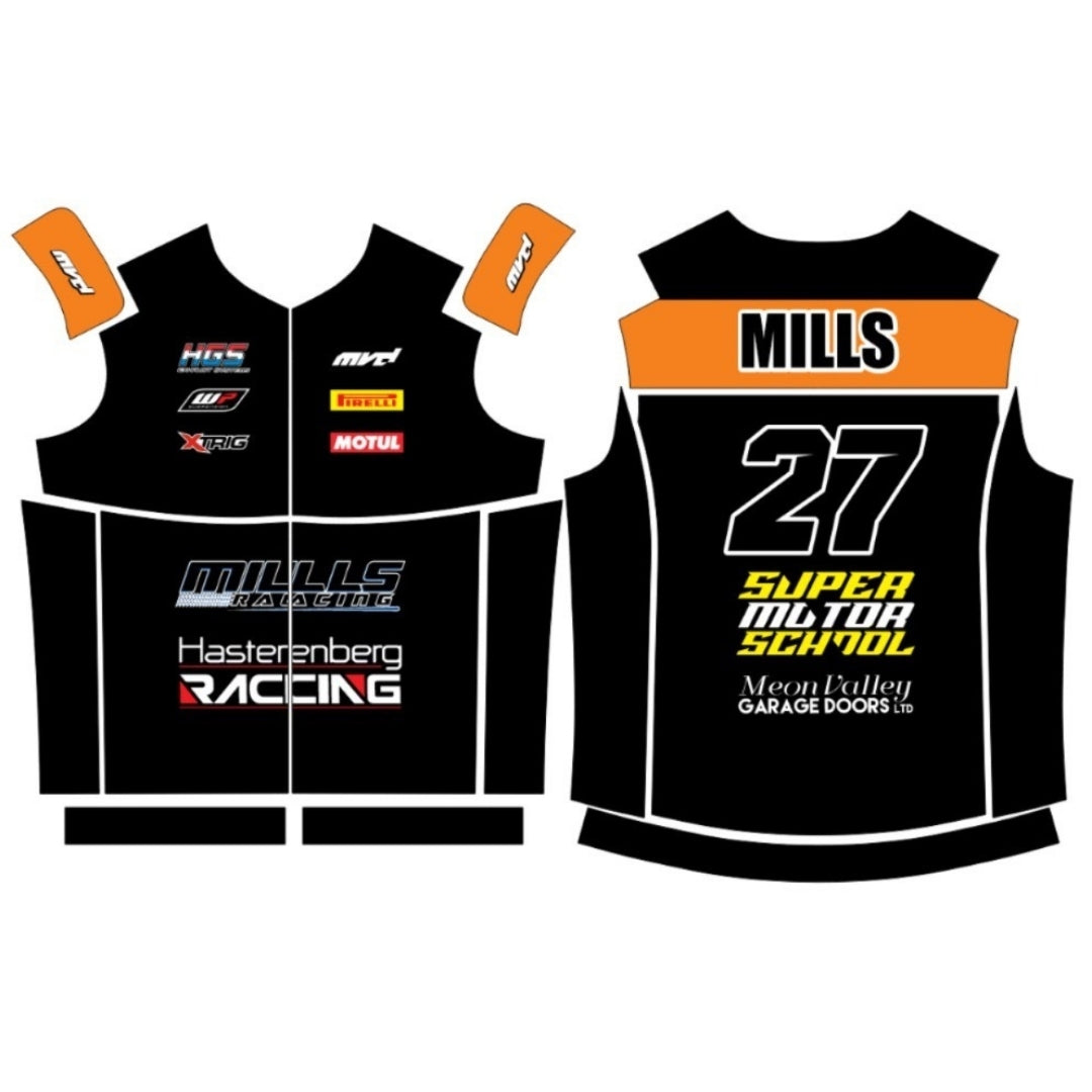 CUSTOM BODYWARMER - BLACK/ORANGE V2