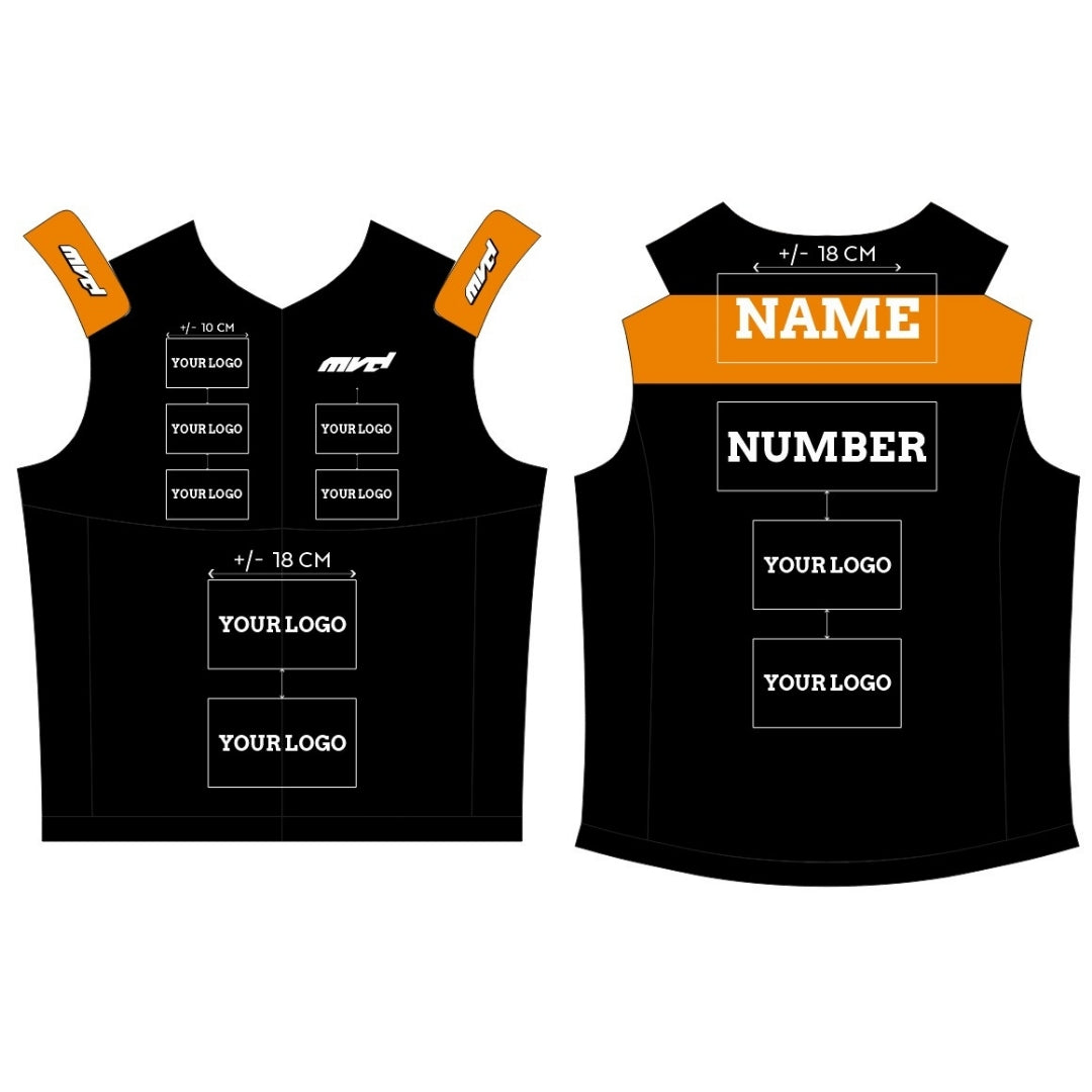 CUSTOM BODYWARMER - BLACK/ORANGE V2