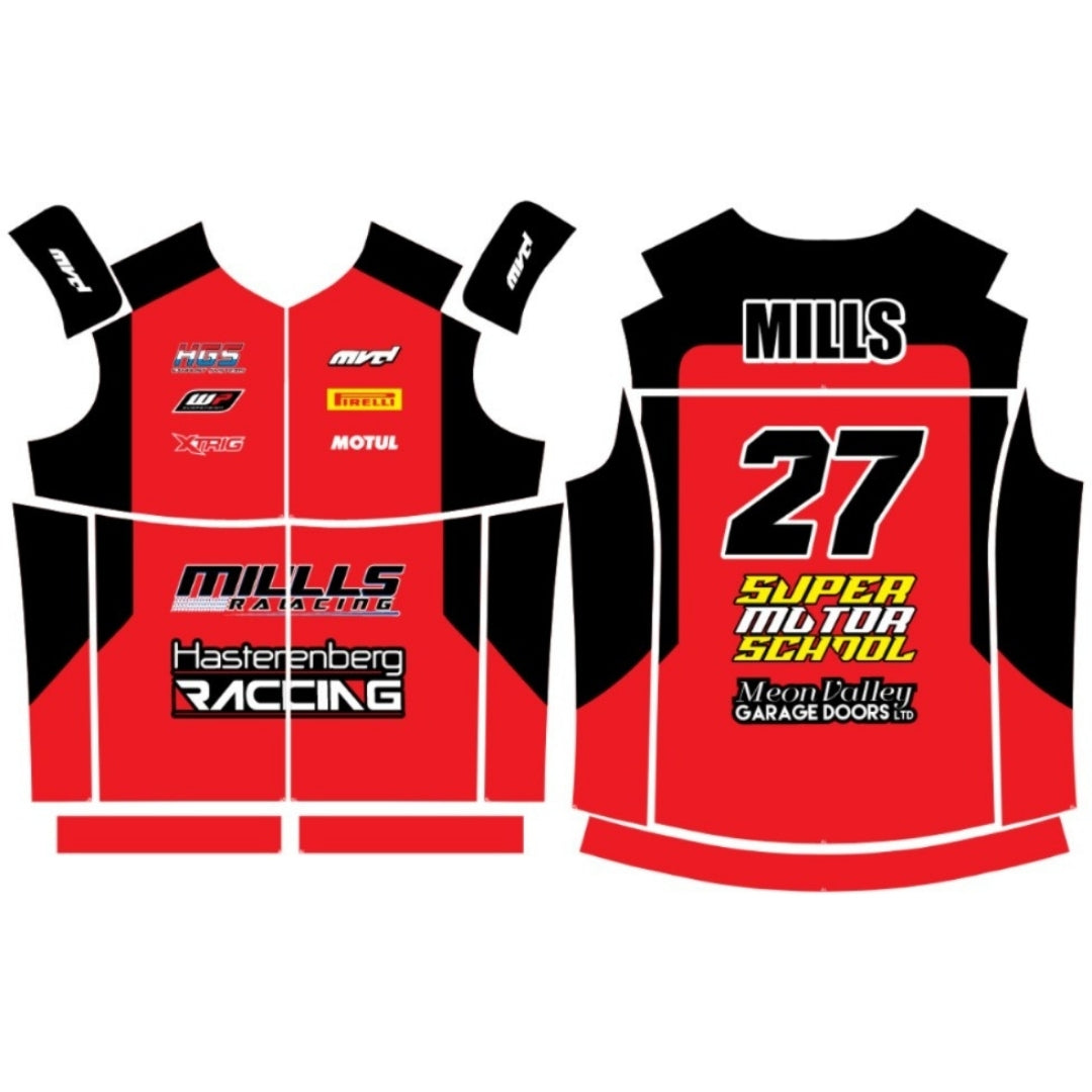 CUSTOM BODYWARMER - RED/BLACK