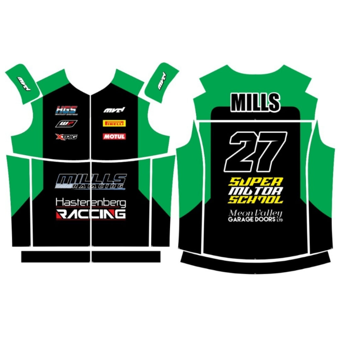 CUSTOM BODYWARMER - BLACK/GREEN