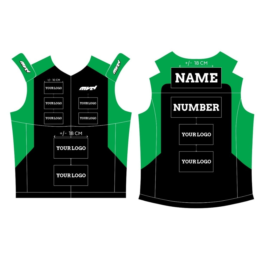 CUSTOM BODYWARMER - BLACK/GREEN