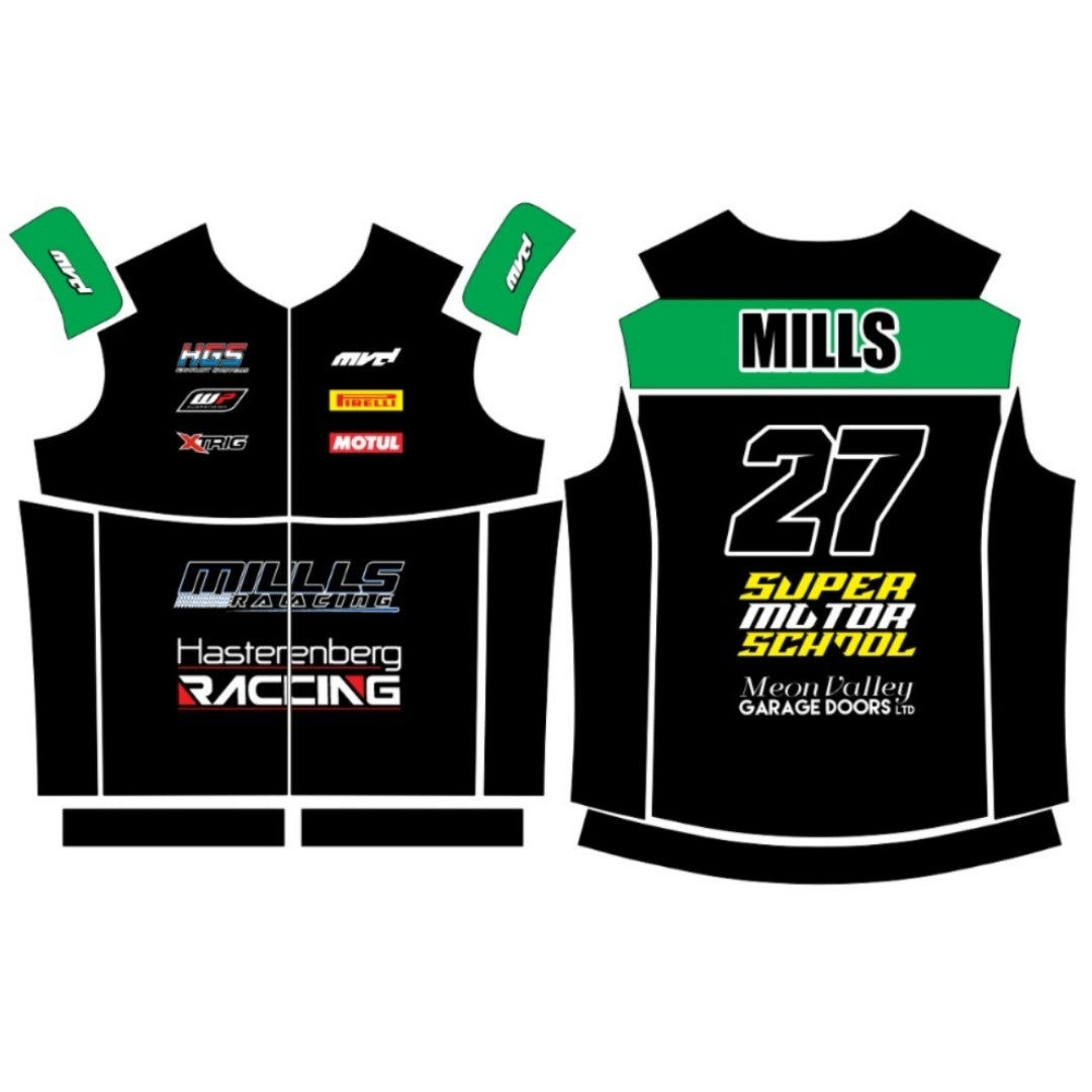 CUSTOM BODYWARMER - BLACK/GREEN V2