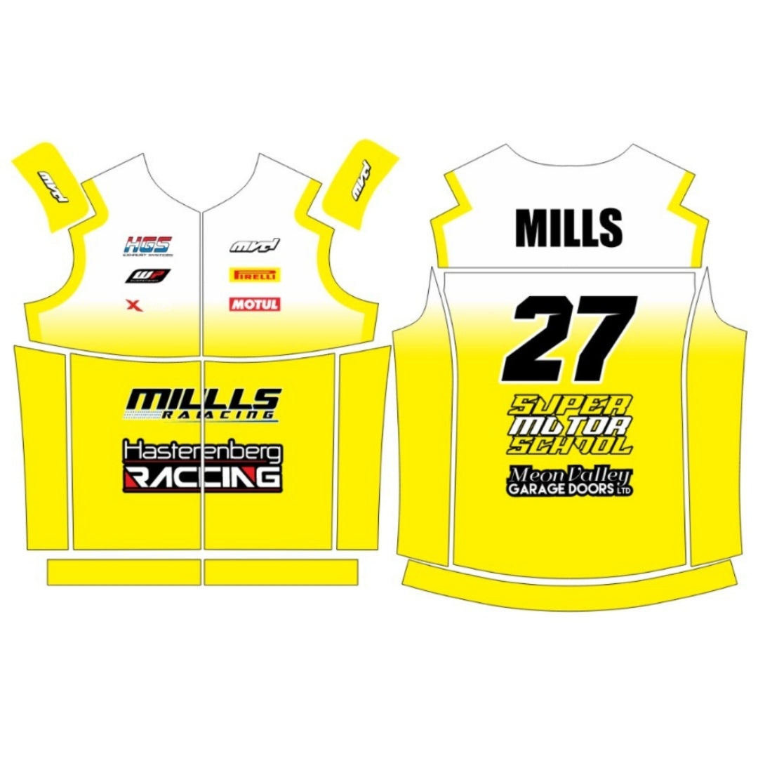 CUSTOM BODYWARMER - WHITE/YELLOW FADE