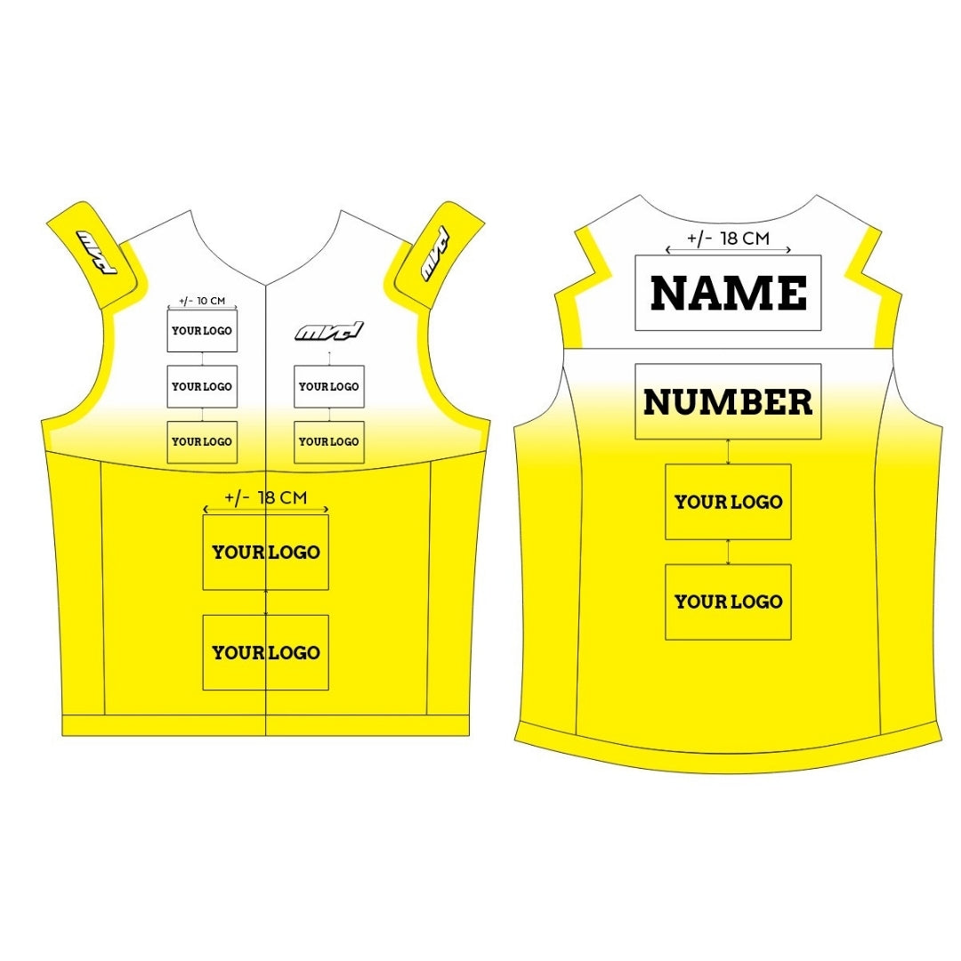 CUSTOM BODYWARMER - WHITE/YELLOW FADE