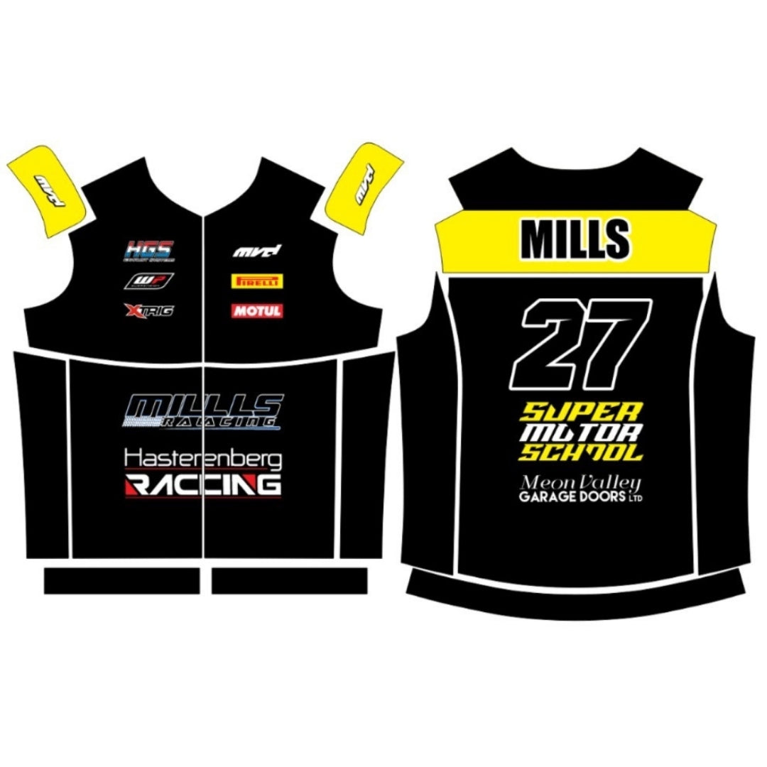 CUSTOM BODYWARMER - BLACK/YELLOW V2