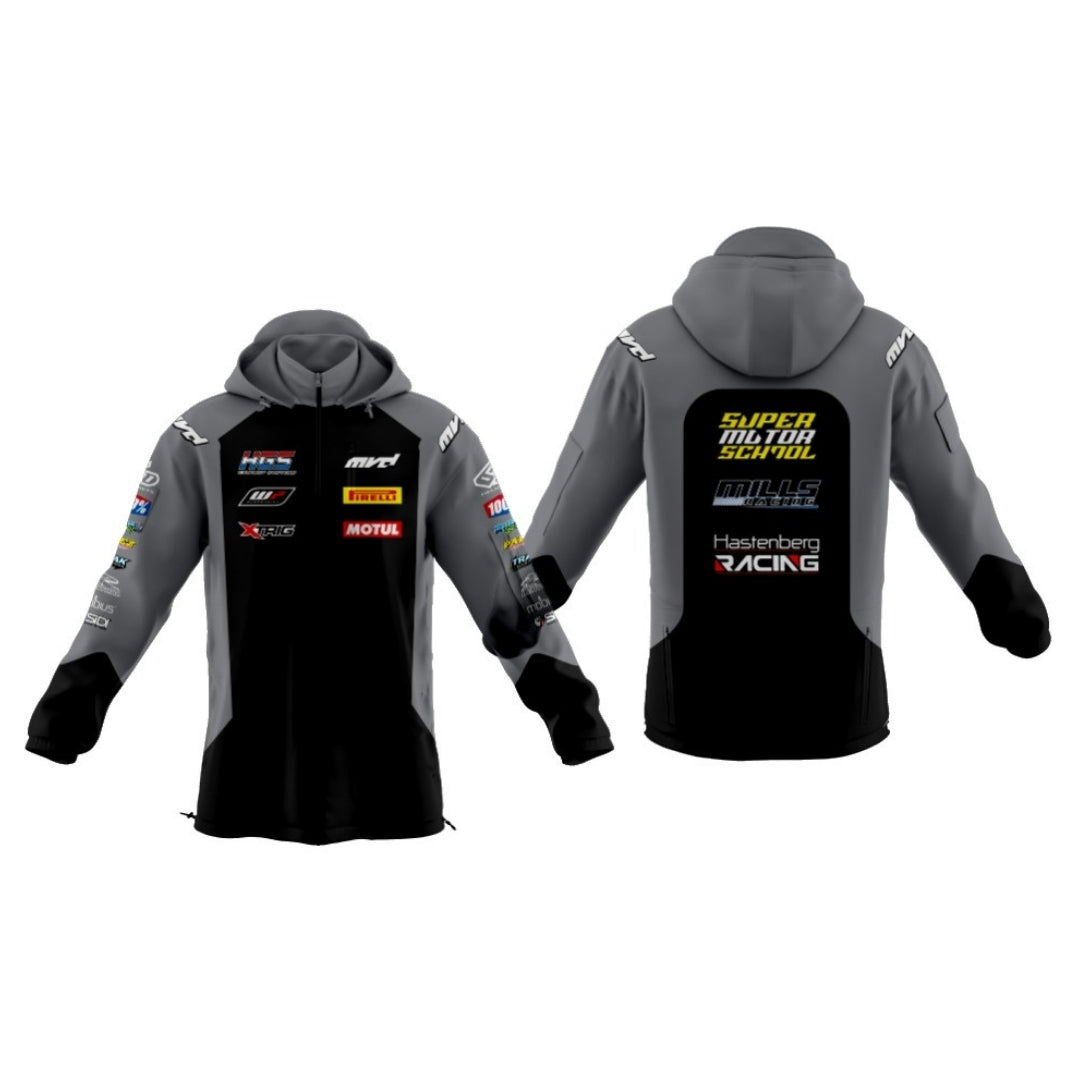 CUSTOM SOFTSHELL JACKET - BLACK/GREY