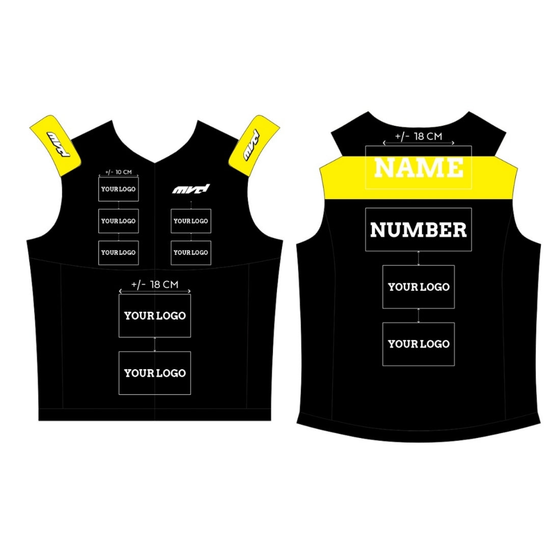 CUSTOM BODYWARMER - BLACK/YELLOW V2