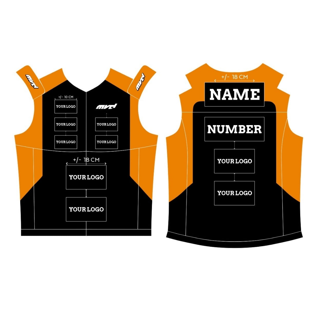 CUSTOM BODYWARMER - BLACK/ORANGE