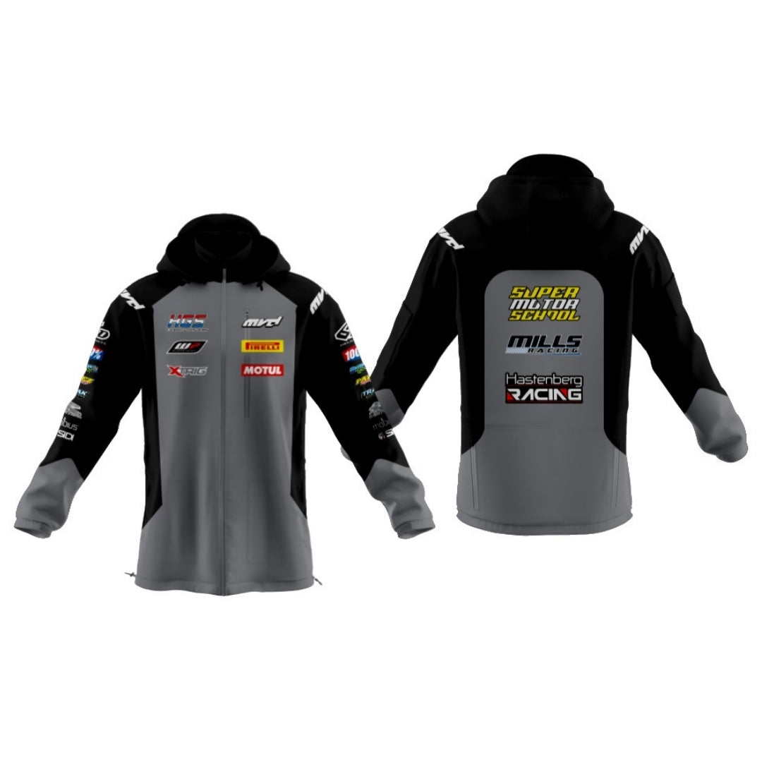 CUSTOM SOFTSHELL JACKET - GREY/BLACK