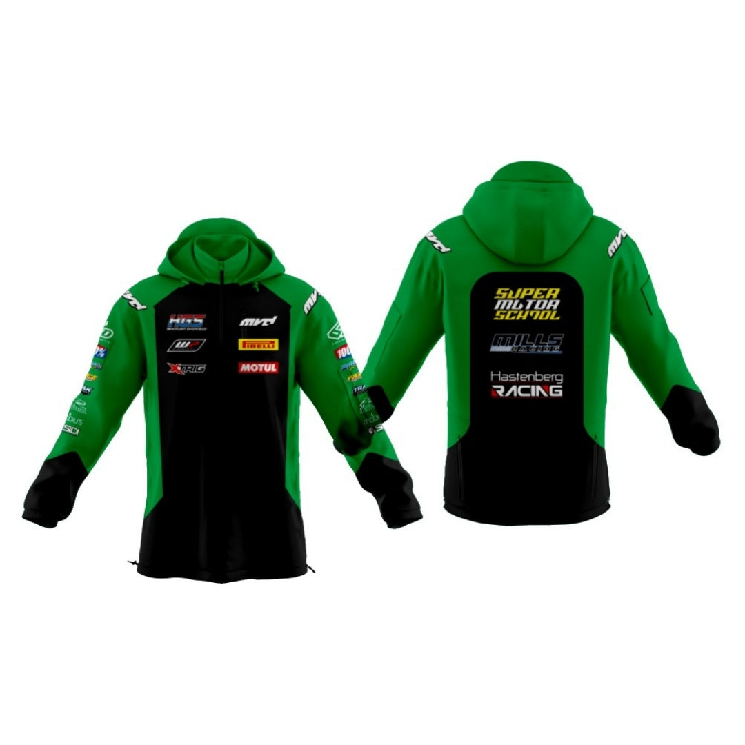 CUSTOM SOFTSHELL JACKET - BLACK/GREEN