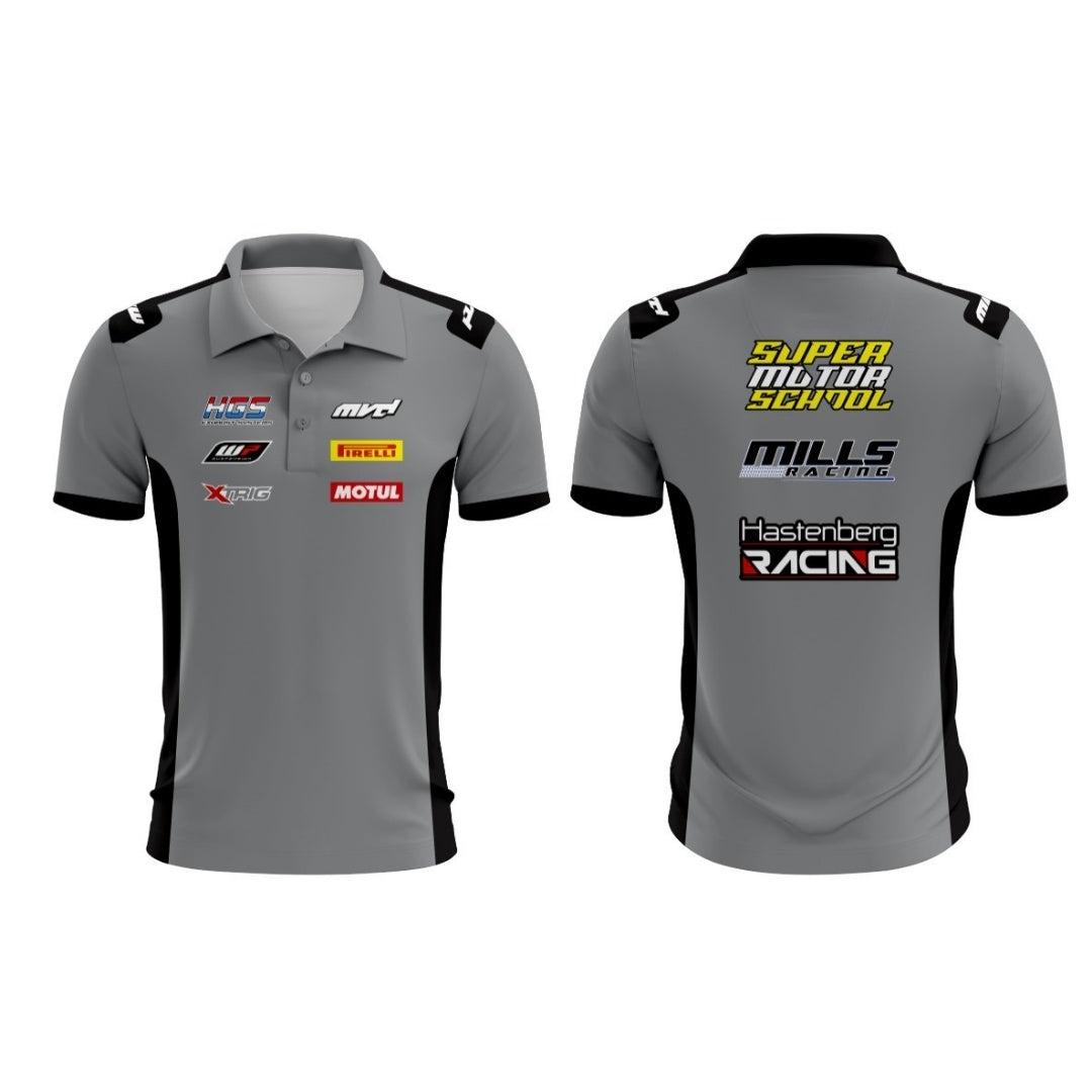 CUSTOM POLO - GREY/BLACK