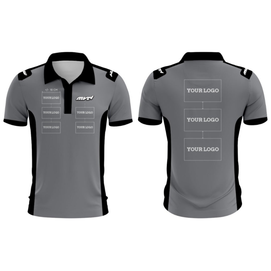 CUSTOM POLO - GREY/BLACK