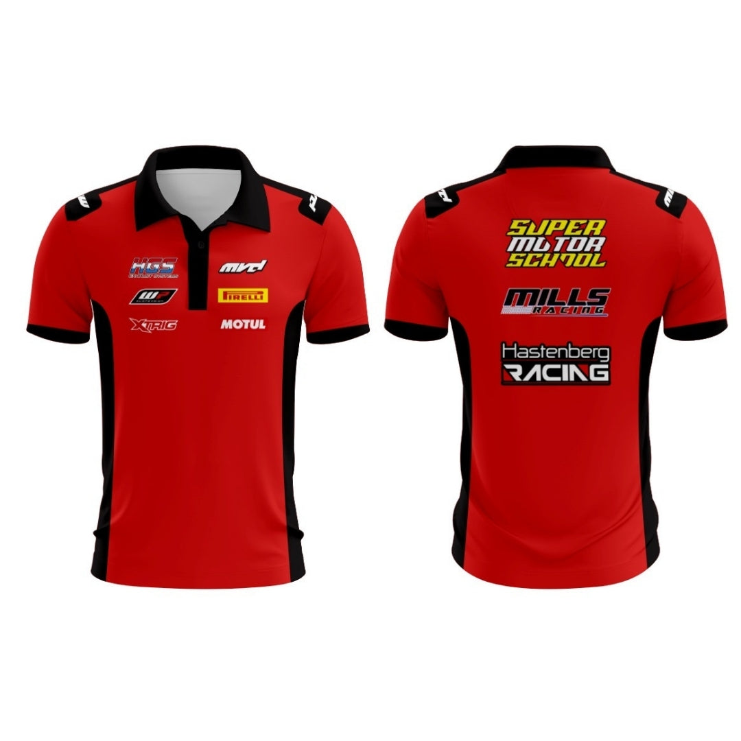 CUSTOM POLO - RED/BLACK