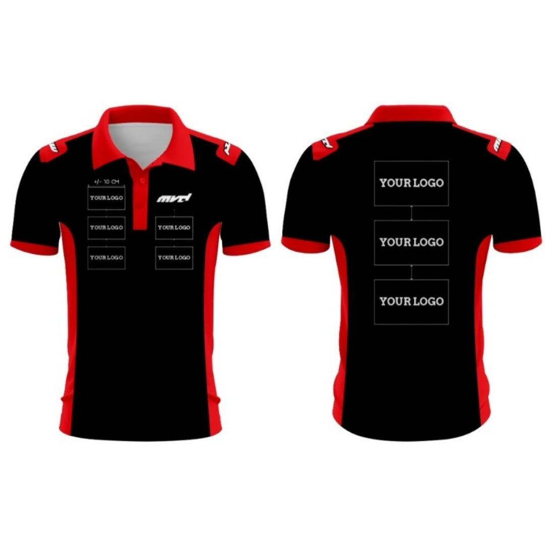CUSTOM POLO - BLACK/RED